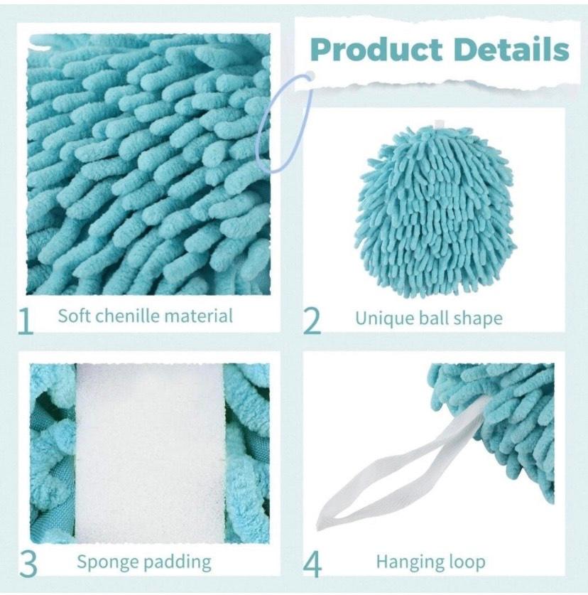 Hanging Ball Towels | Chenille Hand Towels - Okoboji Soap Company