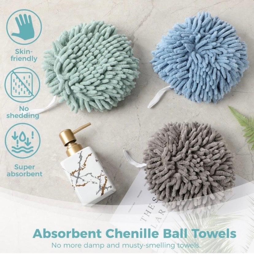 Hanging Ball Towels | Chenille Hand Towels - Okoboji Soap Company